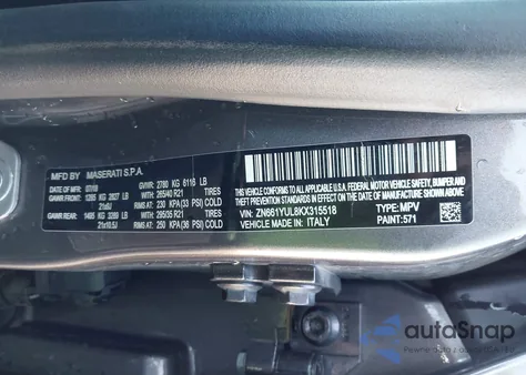 2019 Maserati Levante S Granlusso z USA, uszkodzony, nr VIN ZN661YUL8KX315518